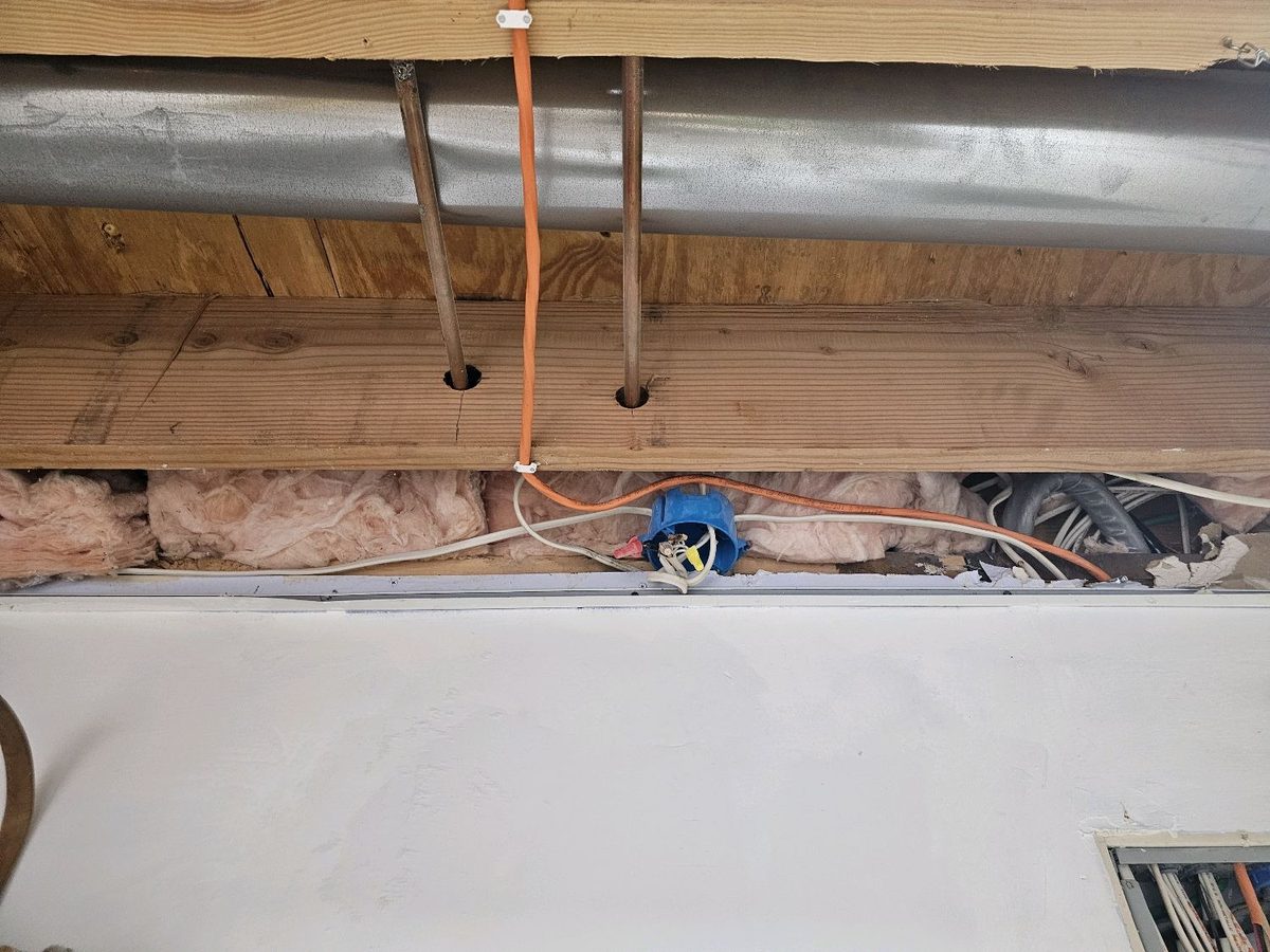 Open junction box with exposed wire connections found during a home inspection in Pleasant Valley, MO