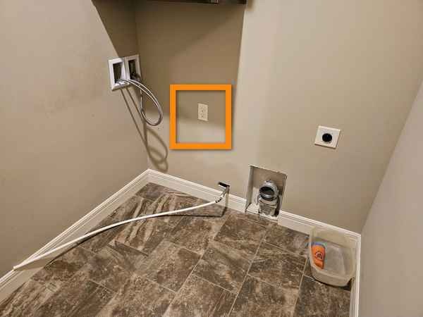 Receptacle without GFCI protection found during a home inspection in Raymore, MO