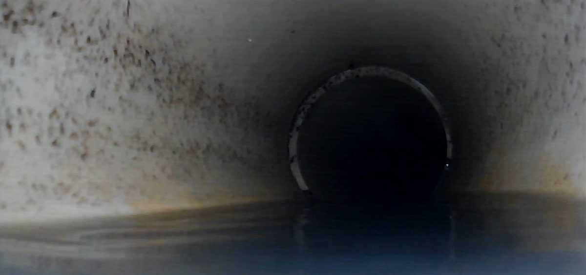 Standing water in a low spot (belly) of a sewer line found during a sewer scope in Blue Springs, MO